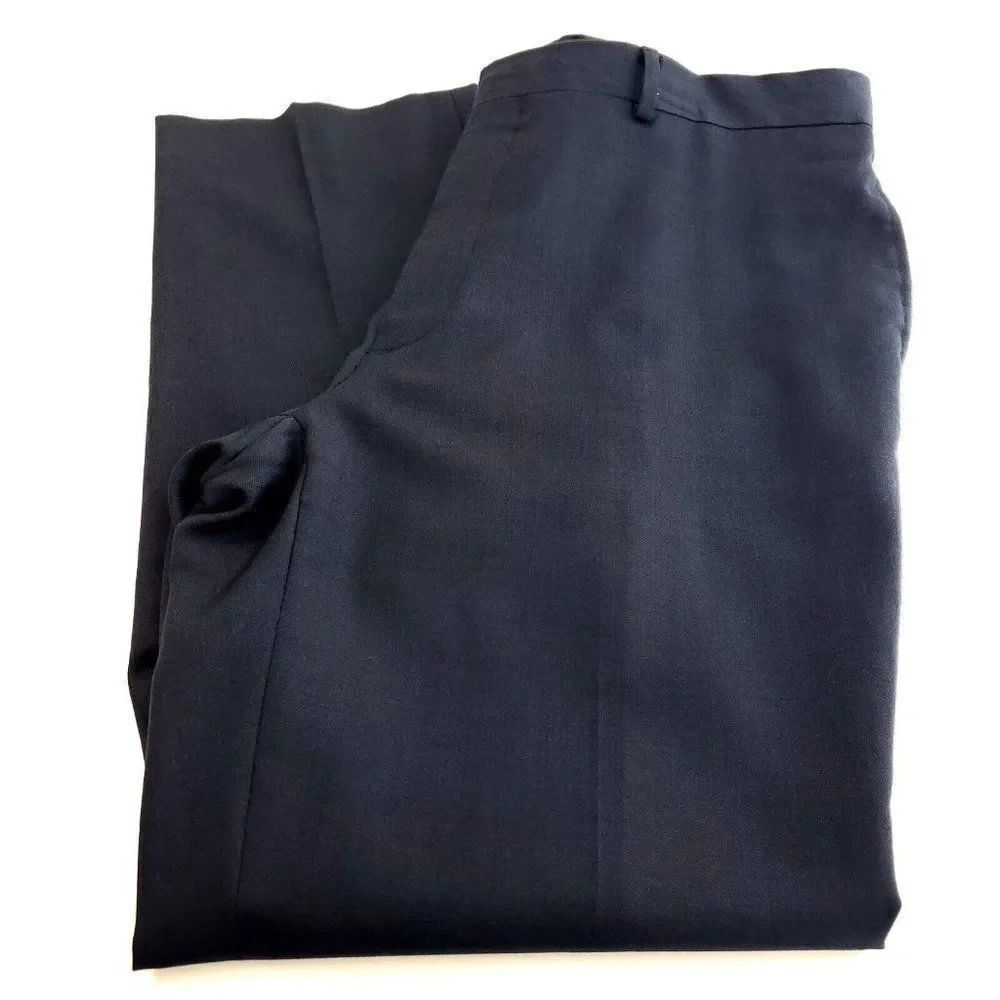Pronto Uomo Platinum Wool 2 Button 2 Piece Suit 42S Blue 39/30 Flat Front Mid Ri